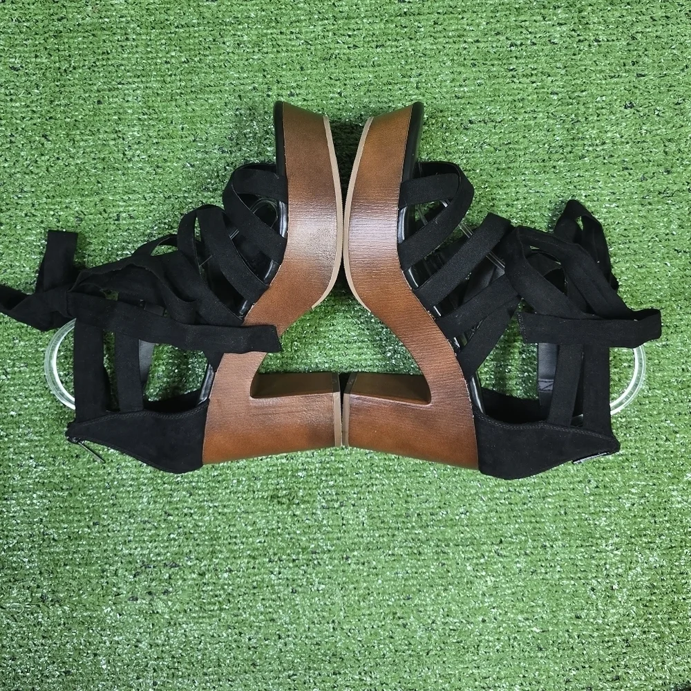 TORRID | ANKLE WRAP STRAPPY FAUX SUEDE EXTRA WIDE WIDTH PLATFORMS